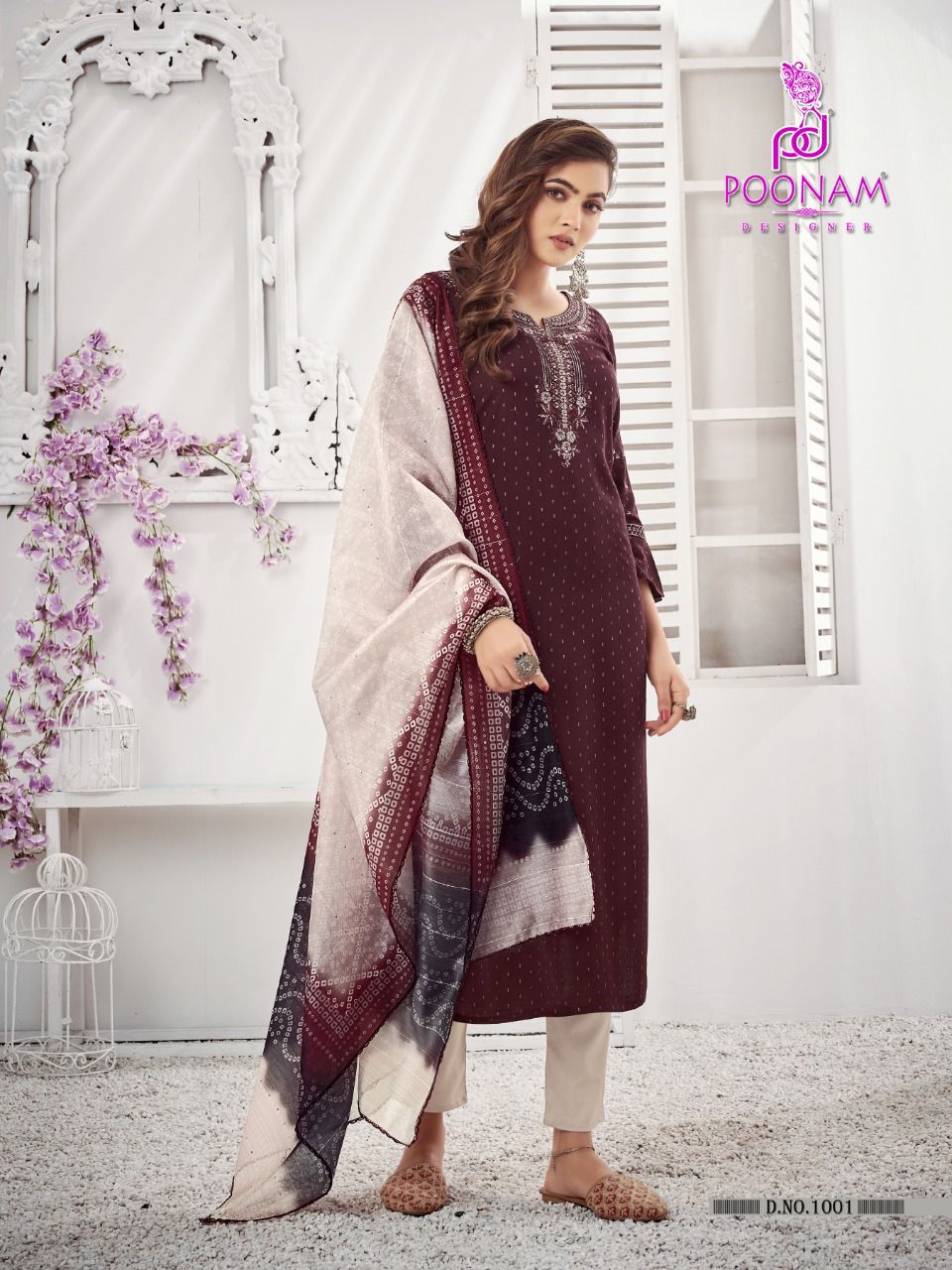 Poonam Maharani Fancy Exclusive Festive Wear Rayon Kurti Pant With Dupatta Collection
